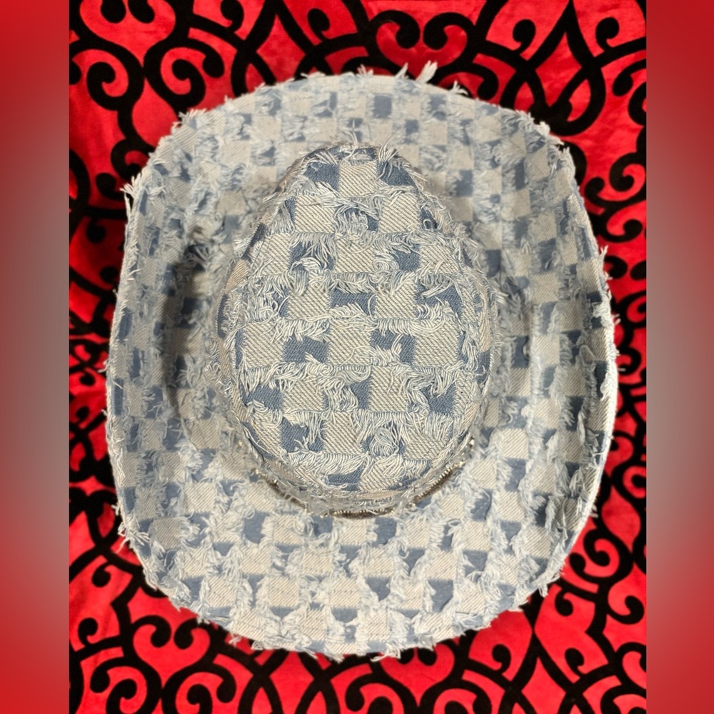 Checkerboard Pattern Cowboy Hat - image 6